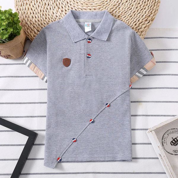 Meninos verão crianças camisa polo listrada crianças meninos camisas polo