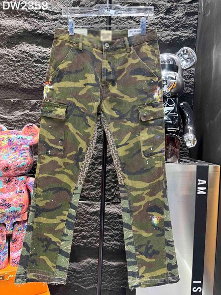 Designer Herren Jeans Tarnarbeitshose Neue Militärarmee Green Multipocket Overalls Casual Baggy Pantalones Männer Arbeit Hose Trendy Markenmodehose