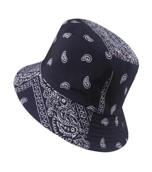 Novo verão preto vermelho Paisley Pattern Fishing Fisherman Caps Bandana Bucket Hats Women Bob Hip Hop Panama7426844