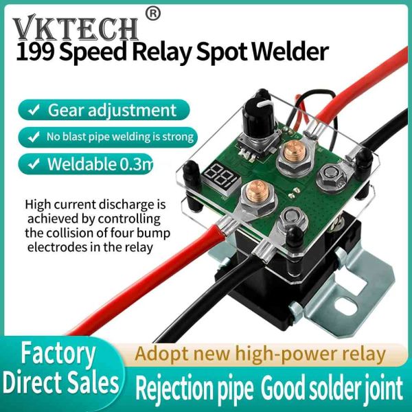 Kit de soldador de relé de 12V de 12V Spot Solder No Burst Tubo Diy Spot Spot Tool Coder Control com 199 Display para 18650 Bateria de lítio