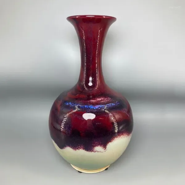 Vasen Jun Porzellan Vase Malmalerei Jar Keramik -Raumdekoration hoch 31,5 cm