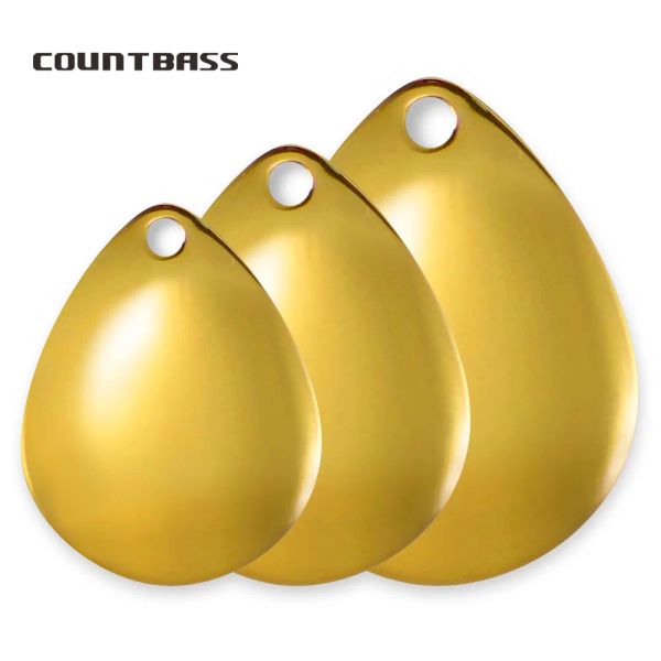 Accessoires CountBass 50pcs Größe 06 Gold plattiert Stahl Colorado Spinner Blätter Glattes Finish für Spinnerbaits Fischereiköder machen Teile herstellen