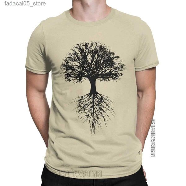 Camisetas masculinas Amazing Tree of Life T-shirt Mens algodão clássico clássico clássico de mangas curtas roupas de verão Q240426