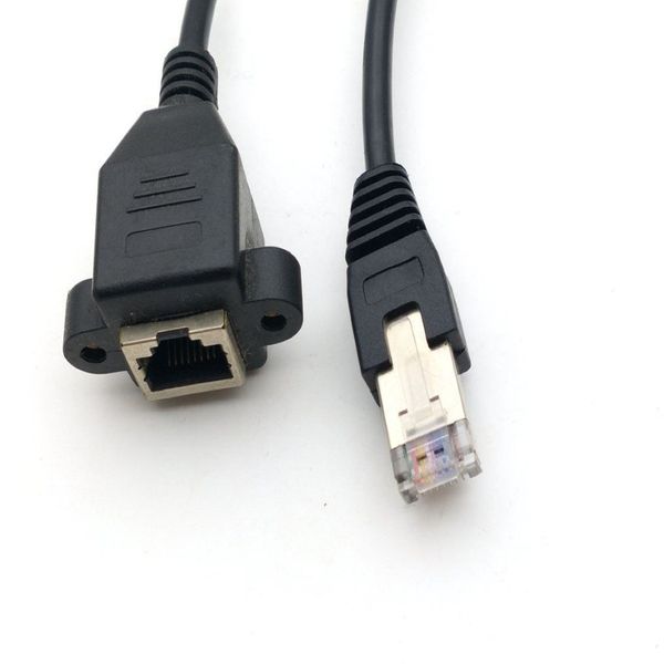 1x RJ45 männlich bis weibliche Schraubenscheiben -Mount -Ethernet -LAN -Netzwerkverlängerungskabel 1M317K