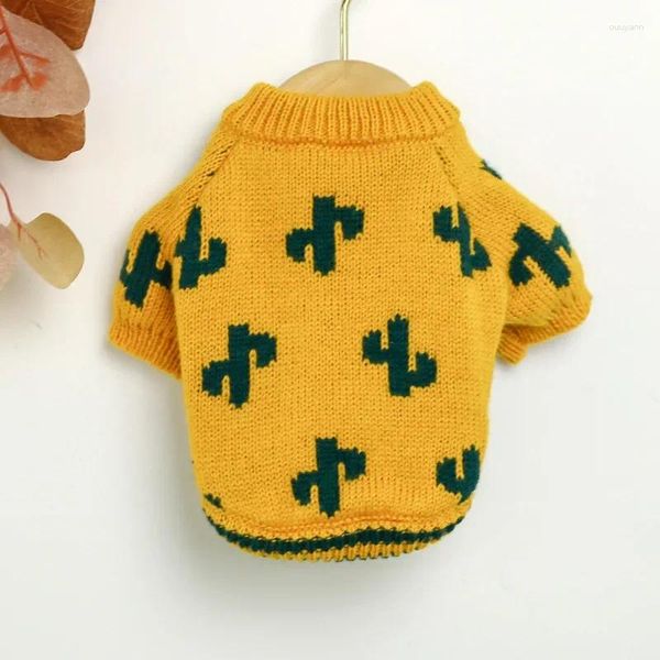 Hundebekleidung gelbe Jumper für kleine Hunde und Katzen Haustier Jersey Pullover Kostüme süßer Pullover bequemer Welpe Kleidung Winterkleidung