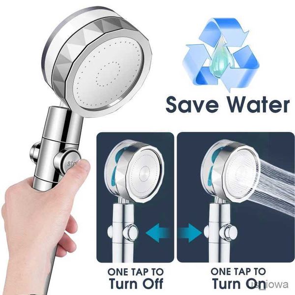 Banyo Duş Başlıkları 360 Derece Turbo Dönen Fan Duş Başlığı Yüksek Basınçlı Su Tasarrufu Sprey Ayarlanabilir Duş Başlık Filtreleri Banyo Aksesuarları