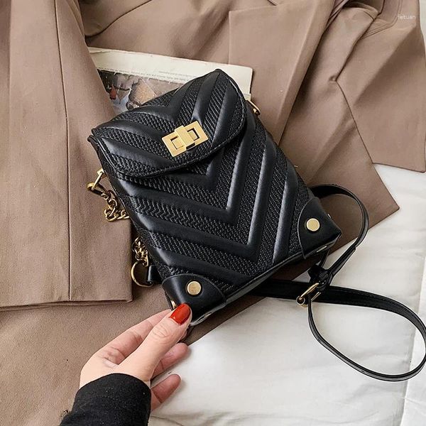 Umhängetaschen Original Marke High-End-Tasche Female 2024 Fashion Chain Square Messenger Solid Color Phone