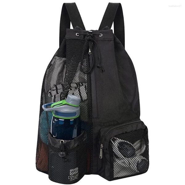 Backpack Draw String Beach Lagerung mit nassen Taschen Männer Frauen Rucksäcke Sommer Schwimmrucksack Mesh Sports für Außenwanderungen