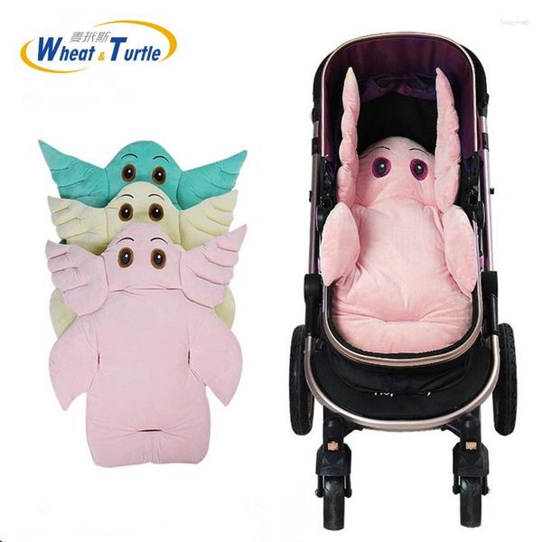 Bebek arabası parçaları sevimli karikatür bebek astar koltuk pedi, taşıma sandalyesi araba mat aksesuarları için yumuşak kadife yastık