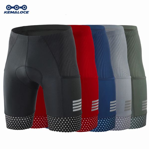 Shorts ciclistici Kemaloce uomini vuoti gel rosso grigio nero gel bici estate cortometraggi per le corse stradali a compressione per biciclette riflettente 240425 240425