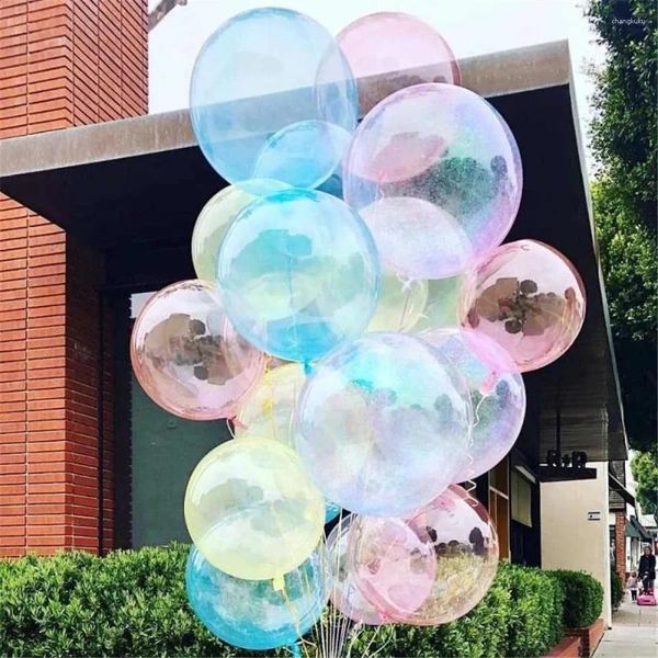 Partydekoration 20pcs 10 Zoll Kristallblasenballons Pastell Bunte transparente Latex Geburtstagdekoration Helium Global