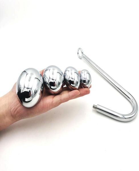 Edelstahl Anal Dilatator Butt Plug sexy Spielzeug für Männer Frauen Anus Hook rreplacable Ball Metal Slave Erwachsene BDSM1053698