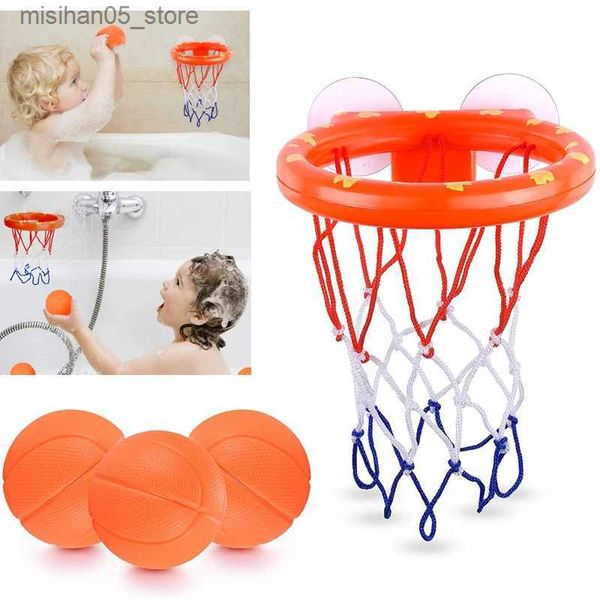 Sand Play Water Fun Childrens Duschspielzeug Shooting Basket Badewanne Set für Babys und Jungen mit 3 Mini -Plastikbasketball -Duschen Q240426 geliefert