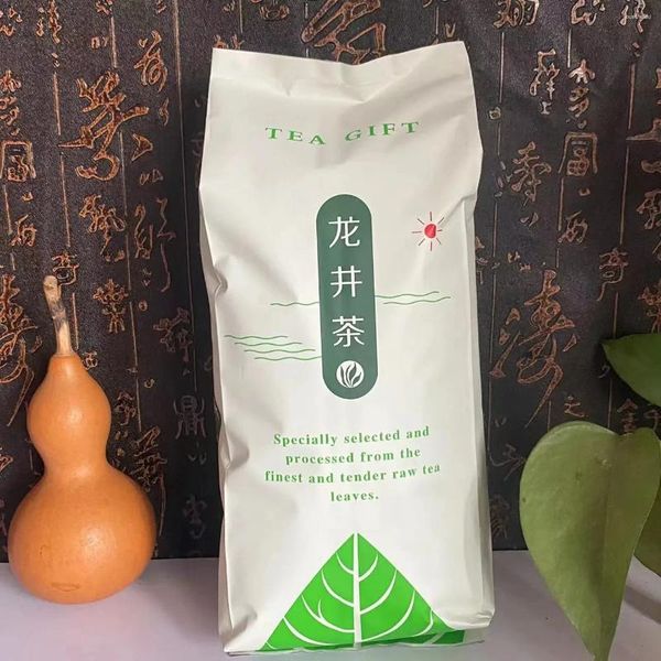 Cups Saucers 500G hochwertiger Westsee Longjing Tee Tee Reißverschluss Grüne Selbstversiegelung Hangzhou Recycelbare Verpackung