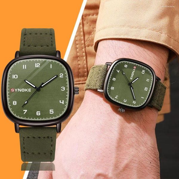 Armbanduhr Symoke Top Brand Quartz Watch for Men Military Women sieht Sport Lederband Armband Armband Ultradünn Kleideruhr Geschenk 2024