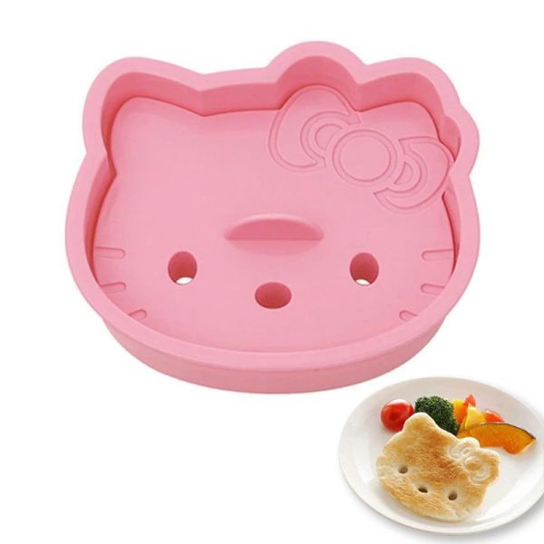 Moldes Diy Plastic Animal Cat Mold Sandwiches Cutter e Sealer Maker Dough/Cookie Press Prestry Tools