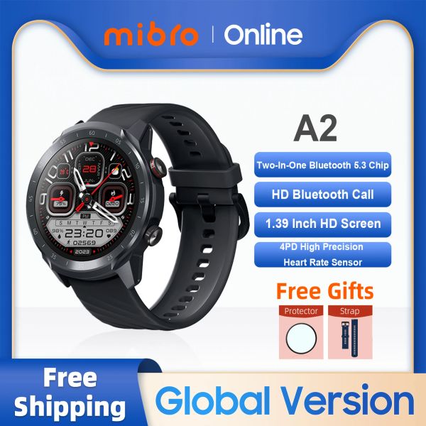 Orologi Mibro A2 Smartwatch Global Version Bluetooth Call 1.39 pollici HD Schermo Blood Oxygen Heart Frequenge Monitor Sport Women Men Smart Watch