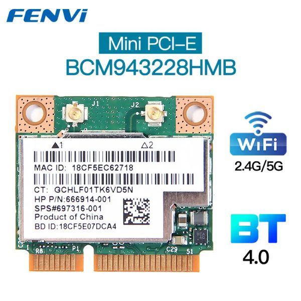 Rams Двойной полосы 300 Мбит/с BCM943228HMB для Bluetooth4.0 802.11a/b/g/n Wi -Fi Беспроводная карта Половина Mini PCIe Notebbook WLAN 2.4G/5 ГГц адаптер