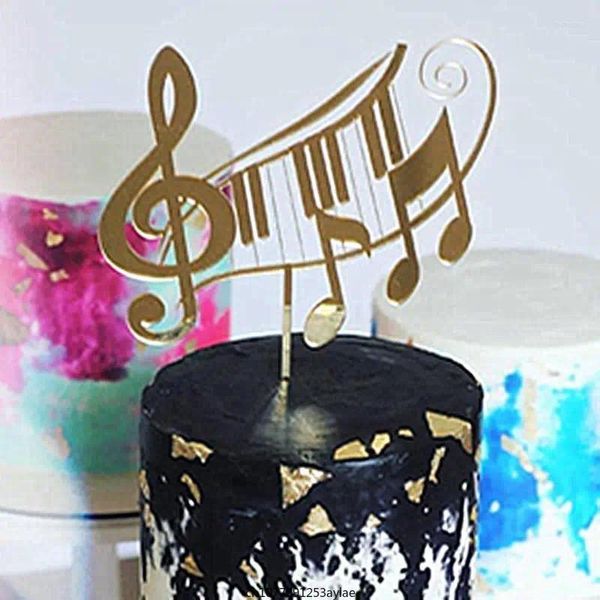 Partyversorgungen Ins Musik Acrylkuchen Topper Alles Gute zum Geburtstag Cupcake für Hochzeitsdessertdekorationen