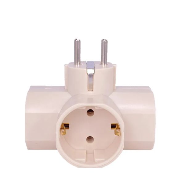 Adapter europäischer Typ Conversion Plug 1 bis 3 Wege EU Standard -Netzteil -Adapter -Sockel 16A Reisestopfen AC 250V