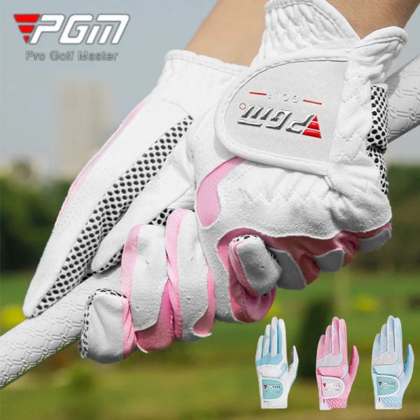 Перчатки PGM 1 Пара леди для гольф -перчатки женщины дышащие эластичные перчатки левые