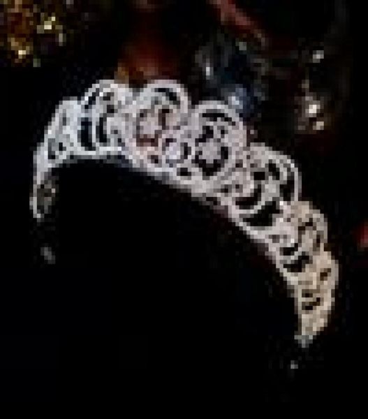 Europäische Braut Prinzessin Kronkristall Stirnband Schmuck Hochzeitszubehör Braut Kopfschmuck Diad. Zirkon Kronkopf Kopfbedeckungen 4261920