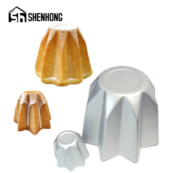 Moldes Shenhong Star em forma de estrela italiana Pandoro Pão molde o octógono molde as ferramentas de cozinha de liga de cozinha de alumínio de alumínio prateado