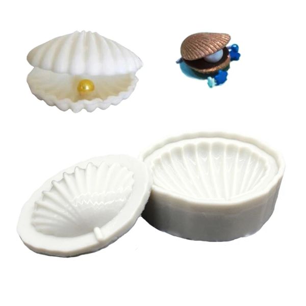 Moldes 2 PCs/Definir Shell Pearl Silicone Mold Sugarcraft Cupcake Baking Fools Fondant Bolo Decorating Tools