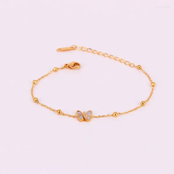 Charm Armbänder Modemetemperament Shell dreidimensionaler Kristallschmetterling Perlenarmband Frauen Schmuck für Frauen Großhandel