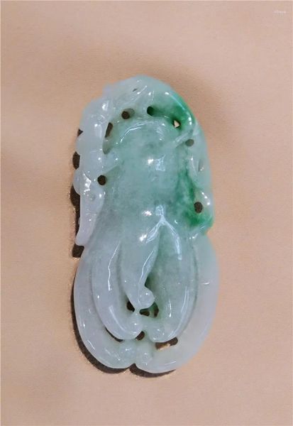 Dekorative Figuren hochwertige natürliche birmanische Jade -Schneebesen Handhänger Amulett