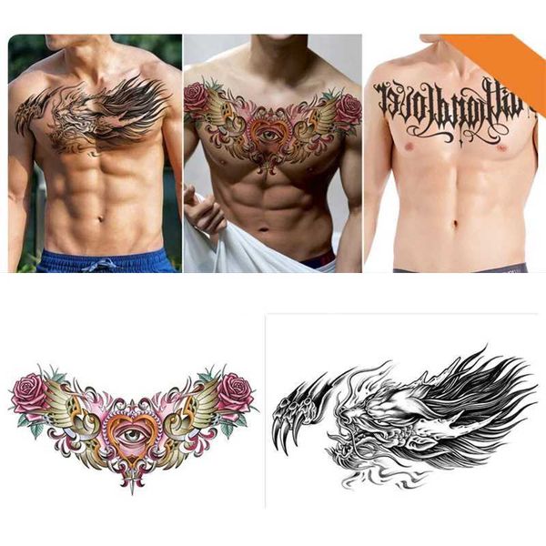 KQ5J Tatuagem Transferência de Dragão Cool Dragon Buda Buda Tattoos Temporar