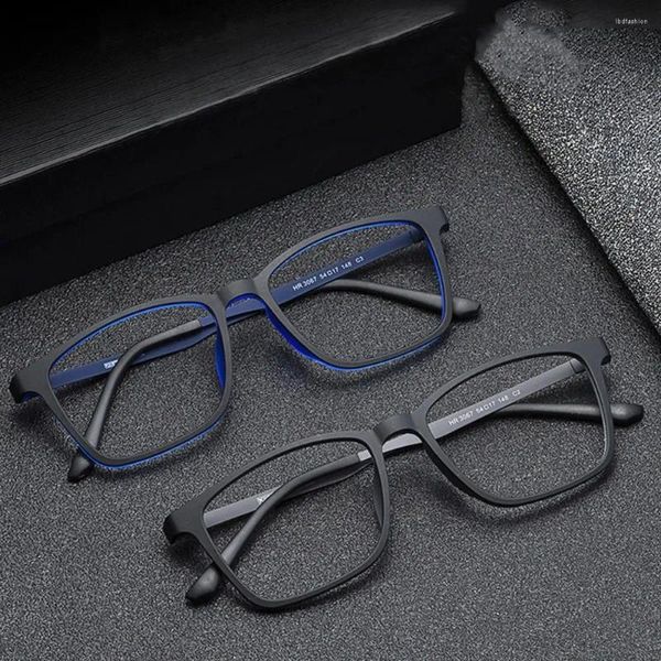Occhiali da sole Lettura occhiali uomini puri titanio blu luce bloccando iperopia business di grandi occhiali con telaio con diottria