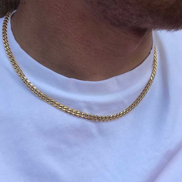 5 mm Miami Cuban Link Catena Necklace Chains Gold Chains inossidabile Choching da uomo Neckace Hip Hop