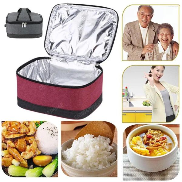 Dinnerware Usb Aquecimento Bolsa de isolamento portátil Recipiente elétrico Mini lancheira aquecida para camping ao ar livre de viagem