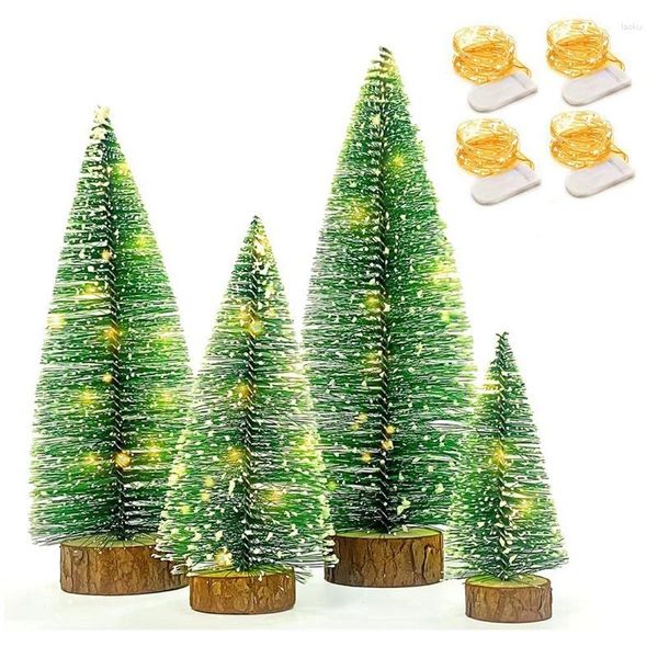 Decorações de Natal Pequena árvore com luzes 4 tamanhos Decoração de mesa perfeita para instalação fácil de férias