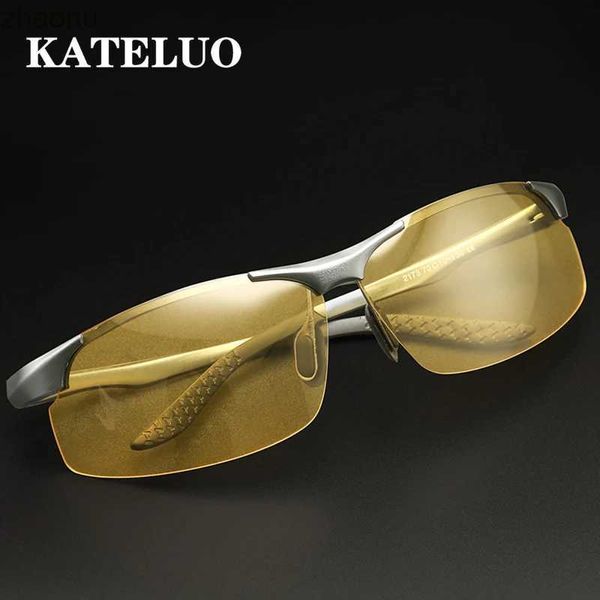 Солнцезащитные очки Kateluo Anti Glare Day и Night Vision Glasses Желтые очки для вождения мужчин фотоэлектрические солнцезащитные очки с поляризованной линзой K2173XW