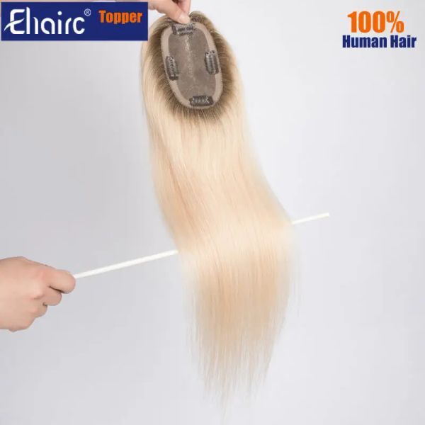 Toppers 3*5 polegadas MONO TOPPER PARA MULHERES PERMURAS HANTIED PREMIUM PARA MULHERES 100% Cutícula chinesa Remy Virgin Human Human Hairpieces Mono Topper