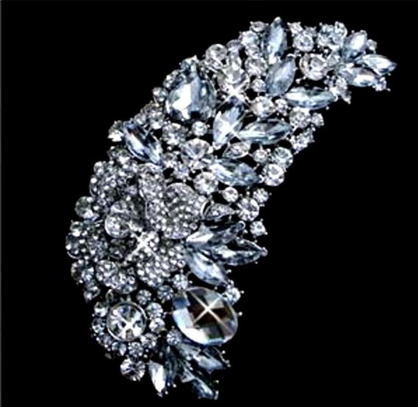 48 inç Büyük Kristal Broş Rhinestone Diamante Marquise Crystal Ekstra Büyük Gelin Broş Mücevherleri2964998