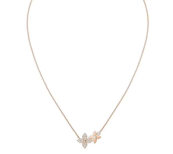 Q93689 Dylle Blossom Colarklace Diamantes de ouro rosa Designer