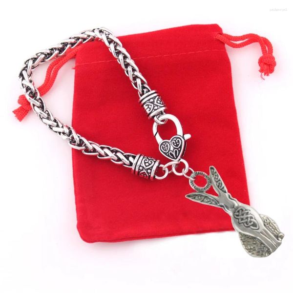 Braccialetti di fascino antichi silve wicca leping a sospensione religiosa animale amuleto bracciale viking gioielli