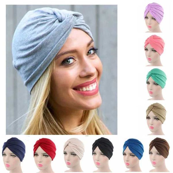 Bandanas Durag Female Frontkreuz Twisted Headscarf Muslim Headscarf Islamic Headscarf Stirnband Headscarf 240426