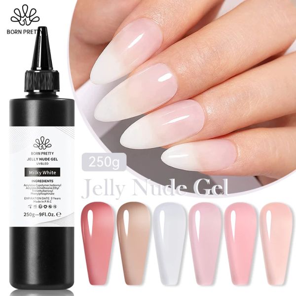 Kits geboren hübsch 250g milchiggelee weiß transparent Farbe Nagellack Varnis Semi Permanent Nagel Camouflage Einweichen UV LED Gel