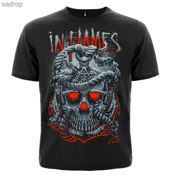T-shirt maschile La maglietta in fiamme è alla moda dimenticando diverse dimensioni di band metal e t-shirtsxw a maniche corte nazionali