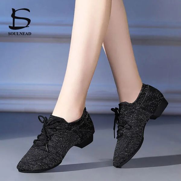 Stivali scarpe da ballo per donne jazz salsa ballroom danza da ballo mesh a sparti casual scarpe da donna sneaker yoga moderne 3442 3442