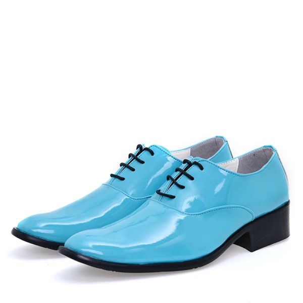 Stiefel High Heel Leder Schuhe Männer Schuhe Aufzugsschuhe Multikolen männliche Oxfords spitzer Zehenschuh für Mann Luxushochzeitsfeier
