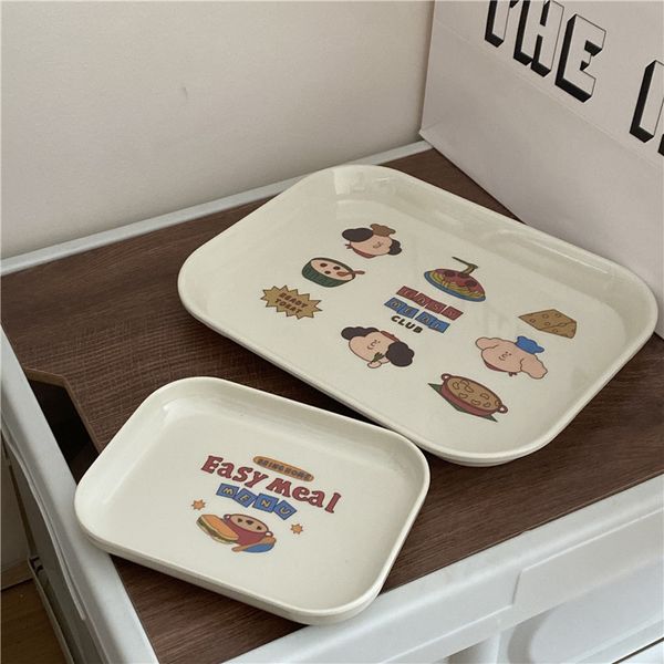 Korea Ins niedliche Cartoon Frühstücksteller Desktop Snack Aufbewahrungsschale Home TableWare Photo Requisiten