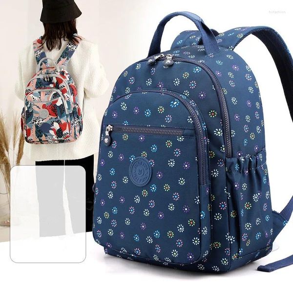 Mochila Floral Impressão de lazer Backpacks estudantes Baggage Bolsas para meninas à prova d'água para meninas de viagem