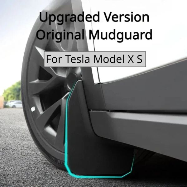 Bumpas de pára -choques para Tesla Modelo X S Upgrade Mudguard Car Guard Splash Guard Protetor 4pcs Guarda de lama Acessórios externos 2023