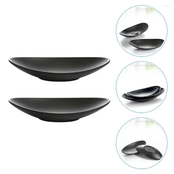 Conjuntos de utensílios de jantar 2 PCs Placa de sushi de frutos do mar por servir decoração Oval Apertizador comercial Tray Bande