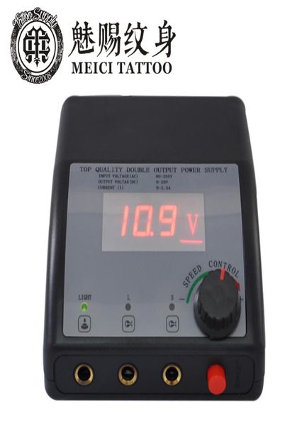 Professionelles Doppelausgang Black Casting LCD Digital Tattoo Netzteil für Maschinenmotor -Stift -Arbeitsleiner und Shader 6889918